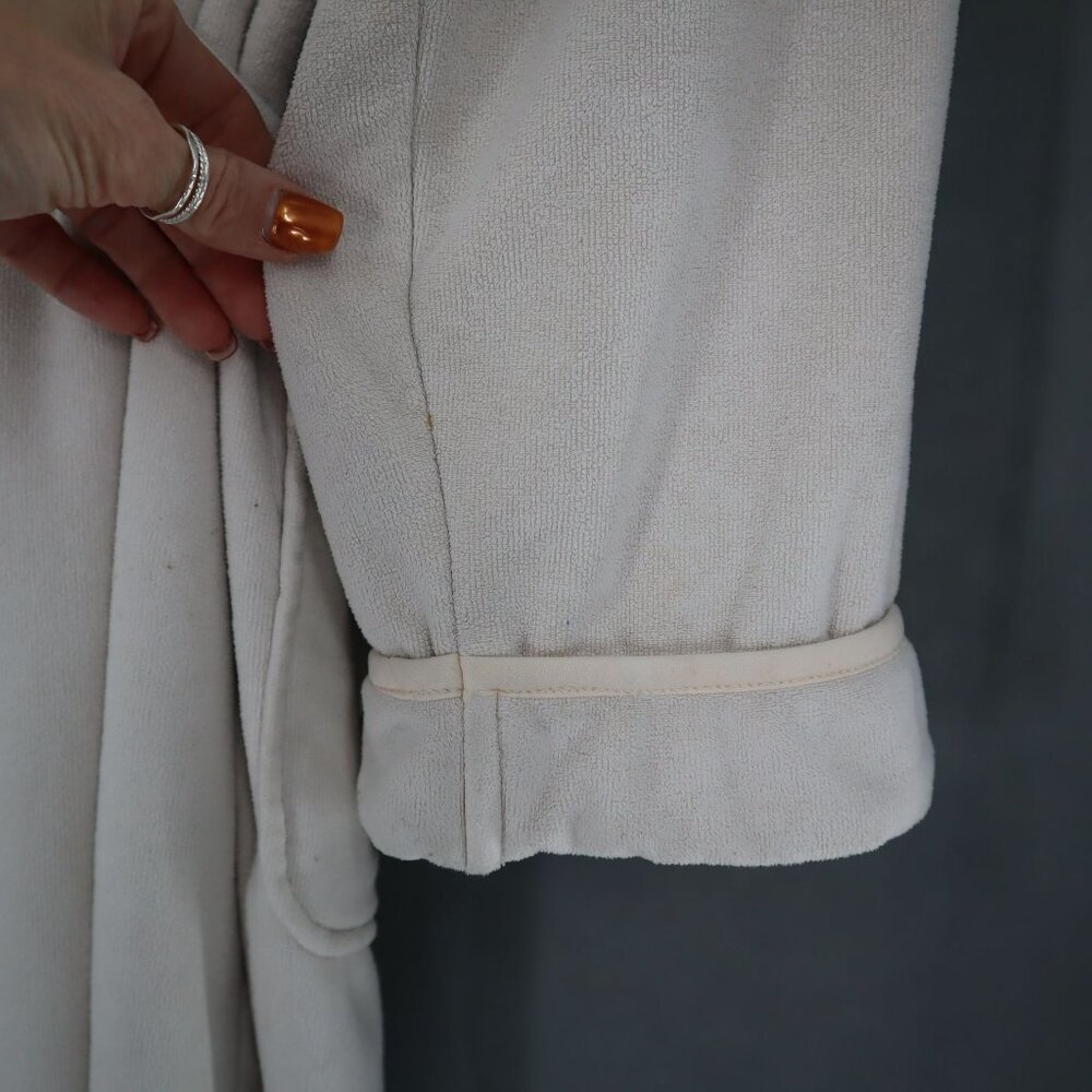 Wrap Up Bathrobe Womens O/S Beige Lounge Wear Travel Preppy Cozycore Relaxed Spa - Picture 7 of 8